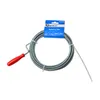 A coiled drain snake with a red handle and a product label. Produktbild-Vorschau