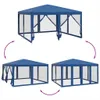 vidaXL Partyzelt mit 8 Mesh-Seitenteilen Blau 4x4 m HDPE Produktbild-Vorschau 5