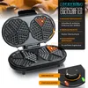 Arendo Waffeleisen Doppel, Herzform, Waffelautomat für 2 Produktbild-Vorschau 3