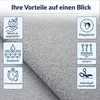 ANRO Badteppich AquaLoop 90x100cm Grau Meterware Badläufer Produktbild-Vorschau 5