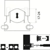 Diagrams showing how to use a snap-in cable holder. Produktbild-Vorschau