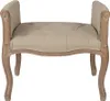 A tufted bench with carved wooden legs and arms. Podgląd zdjęcia produktu