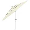 A cream-colored patio umbrella with a black pole, shown against a white background. Produktbild-Vorschau