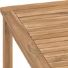 A close-up view of the corner of a wooden garden dining table. Produktbild-Vorschau