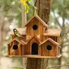 Handgefertigtes Vogelhaus aus Naturholz zum Aufhängen im Produktbild-Vorschau 3