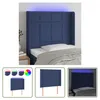 The Living Store LED Kopfteil Blau 103x16x118/128 cm Stoff Produktbild-Vorschau 7