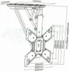 A technical drawing of a ceiling TV mount with dimensions indicated. Anteprima dell’immagine prodotto