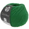A ball of green yarn with a label. Produktbild-Vorschau