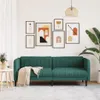 vidaXL Sofa 3-Sitzer Dunkelgrün Stoff Produktbild-Vorschau 3