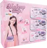 The image shows the packaging of a children's makeup set, featuring a young girl and illustrations of the included items. Produktbild-Vorschau
