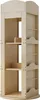 A light-colored wooden rotating bookshelf with four shelves. Podgląd zdjęcia produktu