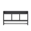 A dark gray wall shelf with three compartments and a lower bar. Anteprima dell’immagine prodotto
