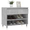 Schuhregal Betongrau 70x36x60 cm Holzwerkstoff Produktbild-Vorschau 3