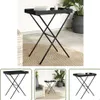The Living Store Tabletttisch Klappbar Schwarz 65x40x75 cm Produktbild-Vorschau 1