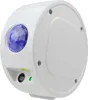A white cylindrical projector with a blue faceted lens. Produktbild-Vorschau