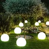 9er Set LED Solarkugel weiß, Erdspieß, DxH 10x38 cm Produktbild-Vorschau 11