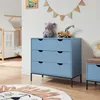 Comodino "Colwyn" a 3 cassetti 78 x 80 x 40 cm Blu Anteprima dell’immagine prodotto 2