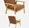 sweeek - Skandinavischer Sessel aus Holz und Cord - Braun Produktbild-Vorschau 3
