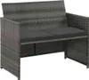 vidaXL Canapé de jardin 2 places avec coussins Gris Poly Voir les images du produit 5