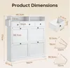 Schuhschrank schmal 96x24.5x111 cm Weiß mit 4 Klappen, Produktbild-Vorschau 5