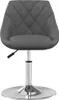 A gray swivel chair with a diamond-stitched backrest and a chrome base is shown against a white background. Produktbild-Vorschau