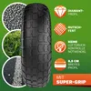A tire with various feature callouts and inset images of different terrains. Produktbild-Vorschau