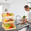 Obstkorb Bambus mit 3 Etagen Gemüsekorb Stehend Küche Produktbild-Vorschau 9