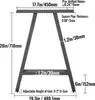 A diagram showing the dimensions of a table leg frame. Voir les images du produit
