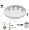 Stabkerzenhalter 'WhiteMagnet' magnetisch Metall weiß rund Produktbild-Vorschau 2
