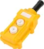 A yellow pendant control station with two buttons and a black cable protruding from the top. Náhľad obrázku produktu
