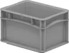 A 3D rendering of a gray plastic storage bin. Produktbild-Vorschau