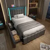 Graues Jugendbett mit Stauraum: LED-Licht, USB-C Produktbild-Vorschau 7