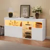 Merax Hochglanz Sideboard mit LED, Wohnzimmerschrank mit 3 Produktbild-Vorschau 1