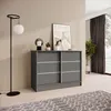 Kommode 100 cm Graphit mit 2 Schiebetüren 
Maße:
•	Breite: 101 cm
•	Höhe: 85 cm
•	Tiefe: 43,5 cm
