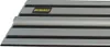 A close-up, straight-on view of a DeWALT guide rail, showing its metallic surface with black rubber strips and the DeWALT logo. Produktbild-Vorschau