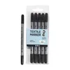 Textil-Marker, Schwarz, Strichstärke 2,3+3,6 mm, 6 Stk/ 1 Produktbild-Vorschau 1