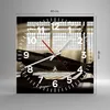 Wanduhr - Quadrat - Glasuhr - Airplain Hangar Flug Produktbild-Vorschau 3