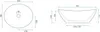 Technical drawings of a sink with dimensions. Produktbild-Vorschau