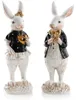 2 Hasen Figuren zum Hinstellen schwarz weiß gold - Produktbild-Vorschau 1