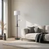 Lindby Stehlampe Aovan, schwarz, Ablage, USB-Anschluss Produktbild-Vorschau 3