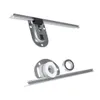Close-up of sliding door hardware components, including a track, a roller assembly with a bearing, and a mounting bracket. Produktbild-Vorschau