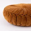 Kissen Samtkissen rund dunkles camel braun 60x12cm Produktbild-Vorschau 3