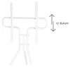A white TV stand with a tripod base and adjustable arms for mounting a TV. Voir les images du produit