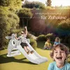 Dětská skluzavka Joy s basketbalovým košem, skládací - šedá Náhled obrázku produktu 9