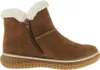 A side view of a brown winter bootie with white fur trim. Anteprima dell’immagine prodotto