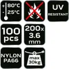 NEO TOOLS Nylon Kabelbinder Weiß Set 100 Stück 200 mm x 3.6 Produktbild-Vorschau 2