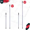 Several telescopic poles of different lengths are displayed on a blueprint background, with size indicators. Produktbild-Vorschau