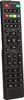 A black remote control with various buttons is shown against a white background. Produktbild-Vorschau
