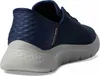 A close-up rear view of a blue Skechers sneaker with a gray sole. Anteprima dell’immagine prodotto