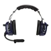 A pair of dark blue aviation headphones with a microphone, shown against a white background. Náhled obrázku produktu